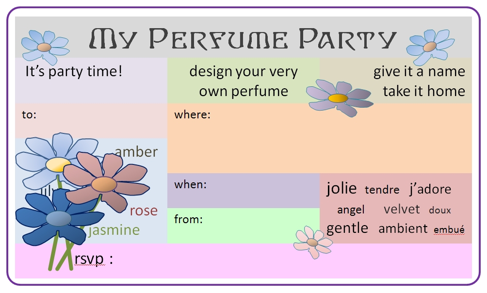 13th Birthday invitation idea for my perfume party, perfume bottle, 